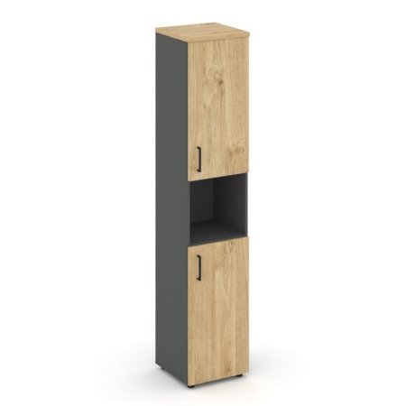 Шкаф высокий узкий SN.STU-107(R) (400х400х1982) (Антрацит/Тиквуд Светлый)
