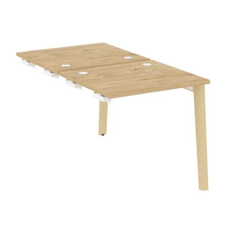 Стол-приставка двойной на деревянных опорах Onix Wood OW.D.SPR-0.7 780x1475x750 (Тиквуд Светлый/Дуб Светлый)