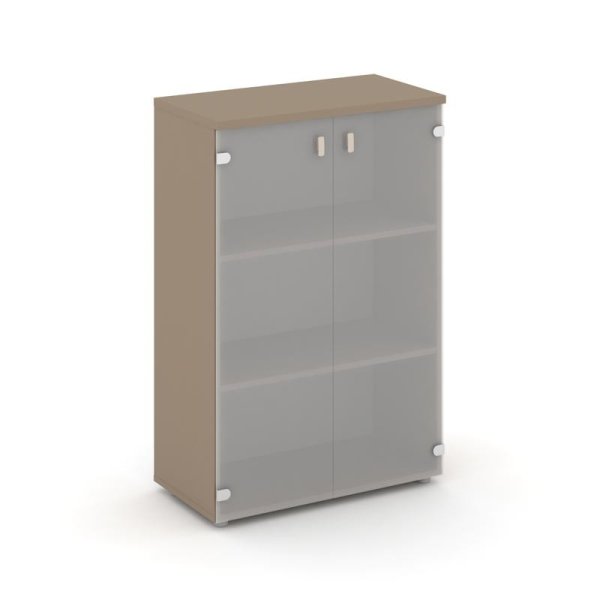 Шкаф средний широкий ES.ST-2.4 (800х420х1207) (Латте/Сатин матовый)