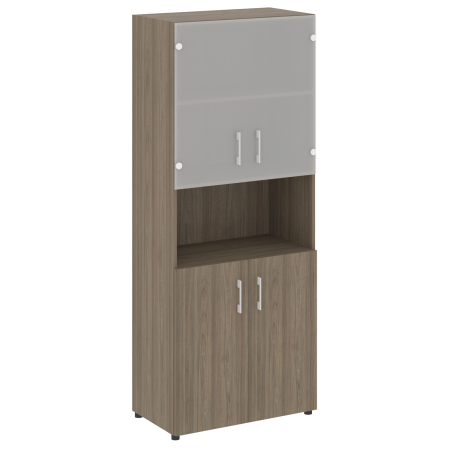 Шкаф комбинированный со стеклом нужен топ LT.ST 1.4 800x450x1990 (Вяз Благородный)