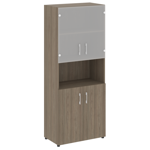 Шкаф комбинированный со стеклом нужен топ LT.ST 1.4 800x450x1990 (Вяз Благородный)