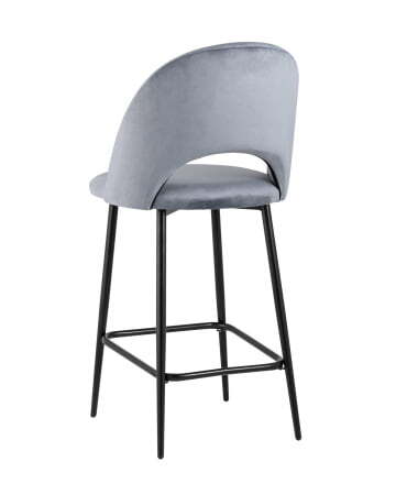 Стул полубарный Меган велюр серый (Стул полубарный Меган серый)