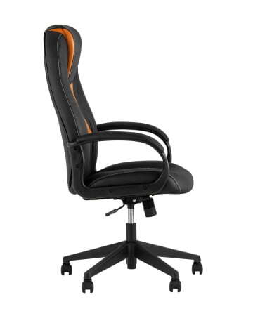 Кресло игровое TopChairs ST-CYBER 8 черный/оранжевый (Геймерское кресло ST-CYBER 8 оранжевый)