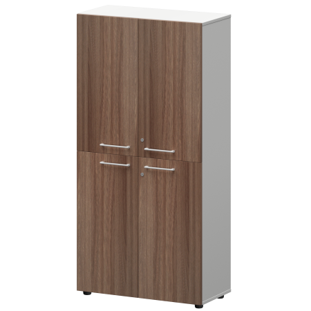 Шкаф высокий закрытый Кортез СМШ48.2.28F(Б) 792x362x1595 (Темный шимо/Белый)