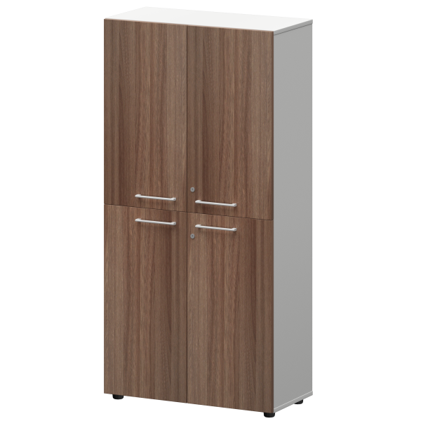 Шкаф высокий закрытый Кортез СМШ48.2.28F(Б) 792x362x1595 (Темный шимо/Белый)