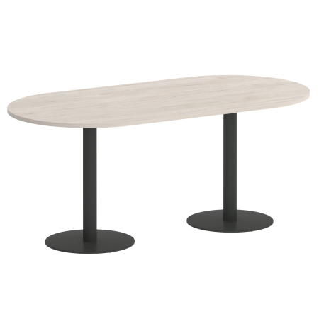 Стол овальный VR.SP-5-180.1 1800x900x750 (Денвер Светлый/Антрацит Металл)