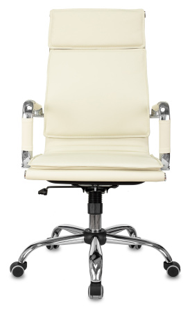 Кресло руководителя CH-993 слоновая кость эко.кожа крестов. металл хром (Слоновая кость)