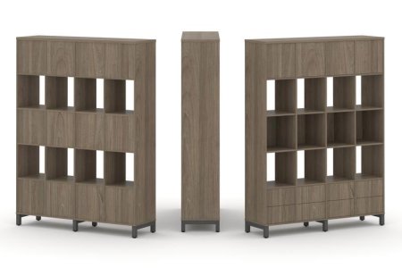 Набор стеллажа 1 сторонний, 5 ярусов SN.NS-541 (1488х400х1982) (Вяз Благородный/Металл Антрацит)