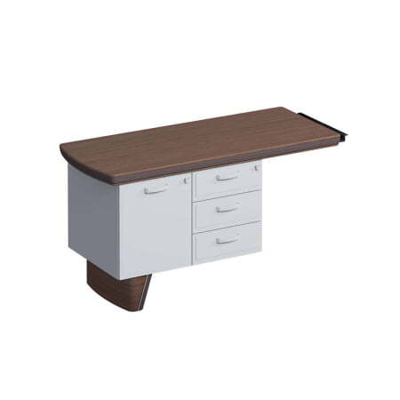 Приставка боковая для опорной тумбы, дерево ISixty 160AL 1600x600x740 (Кожа коричневая)