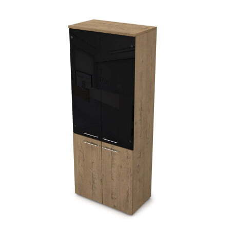 Шкаф высокий со стеклом Gloss line 9НШ.005.22 800x450x2045 (Teakwood)