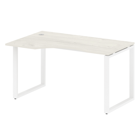 Стол криволинейный левый Metal System Style БО.СА-2 Л 1400x900x750 (Дуб Наварра/Белый металл)