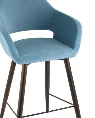 Стул барный Саймон велюр пыльно-голубой (Стул барный Саймон пыльно-голубой)