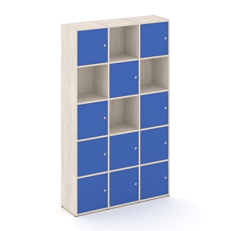 Стеллаж Locker Plus LK.K-009 1188x350x1983 (Денвер Светлый | Синий)
