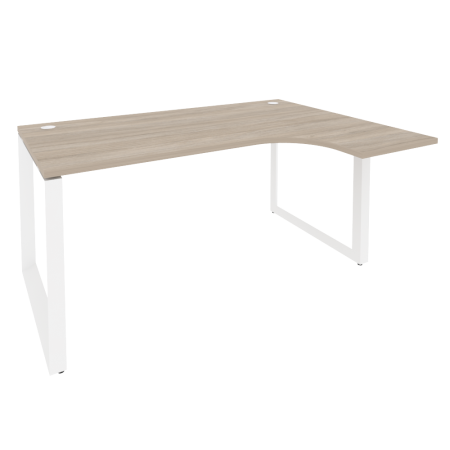 Стол эргономичный правый на О-образном м/к Onix O.MO-SA-4R 1580x1180x750 (Дуб Аттик/Белый Металл)