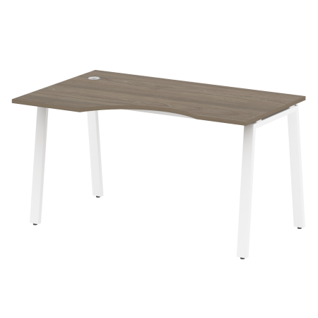 Стол криволинейный левый Metal System Style БА.СА-2 Л 1400x900x750 (Вяз/Белый металл)