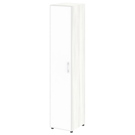 Шкаф для документов узкий со стеклом белым LT.SU-1.10 R (L) White (Снежная Патина)