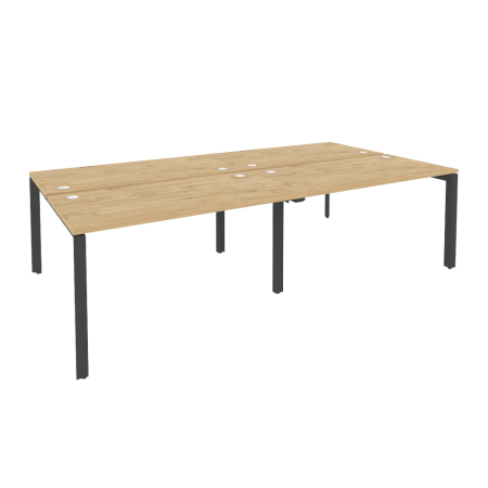 Рабочая станция на П-образном м/к Onix O.MP-D.RS-4.3.7 2760x1475x750 (Тиквуд Светлый/Черный металл)