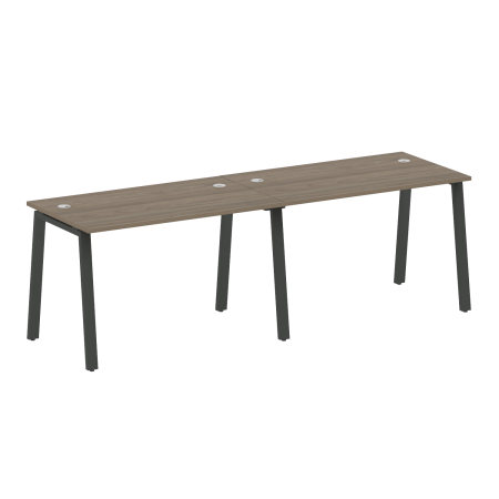 Рабочая станция на 2 рабочих места на А-образном м/к Metal System Style БА.СМ-2.2 2400x720x750 (Вяз/Антрацит металл)