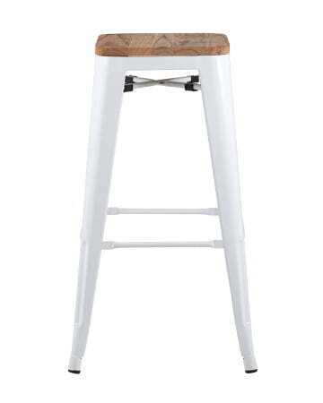 Стул барный TOLIX WOOD белый глянцевый (Стул барный Tolix белый глянцевый)