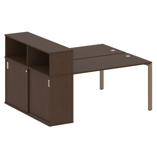 Рабочая станция с опорным шкафом-купе Metal System Style БП.РС-СШК-2.3 1810x1475x1098 (Венге Цаво/Мокко металл)