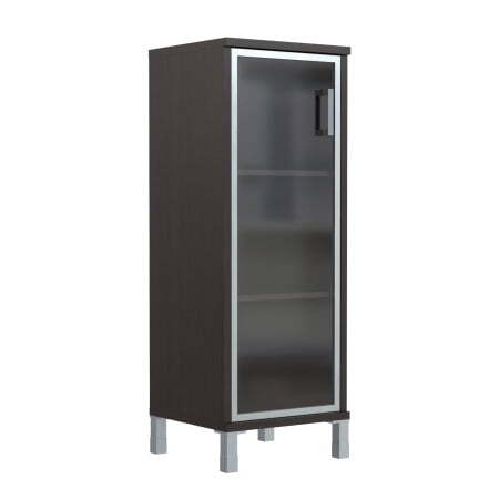 Шкаф 3 уровня, узкий, стекло в AL раме, правая Born B-421.7 R 475x450x1286 (Венге Магия)