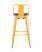 Стул барный TOLIX WOOD со спинкой желтый (Стул барный Tolix желтый глянцевый, темное дерево)