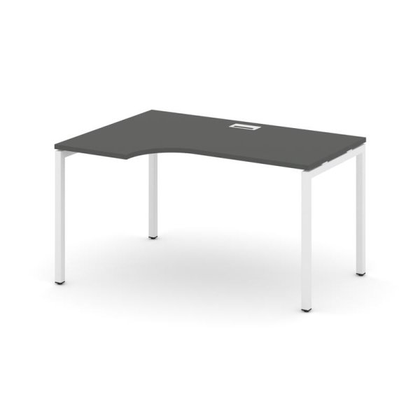 Стол рабочий эргономичный SN-4P.SPA-021(L) (1380х800/980х750) (Антрацит/Металл Белый)