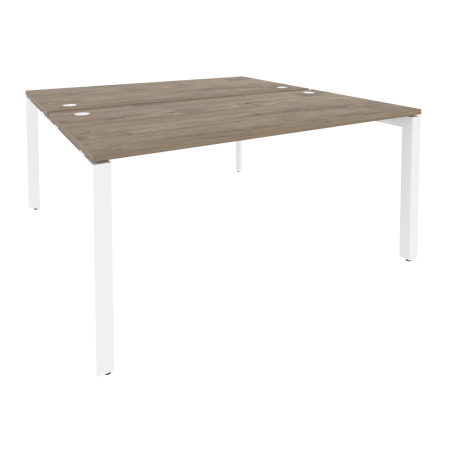 Рабочая станция на П-образном м/к Onix O.MP-D.RS-2.4.8 1580x1635x750 (Тиквуд Темный/Белый Металл)