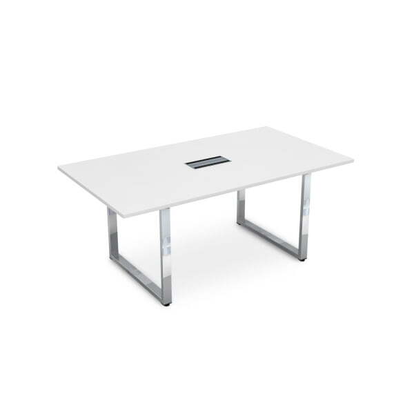 Стол для переговоров Gloss line НСП-О.938 1800x1000x750 (Белый премиумХром)