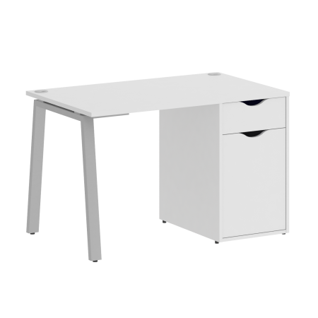 Стол письменный VR.SP-3-118.1.A 1180x720x750 (Белый/Серый Металл)