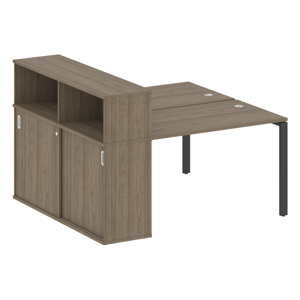 Рабочая станция с опорным шкафом-купе Metal System Style БП.РС-СШК-2.2 1610x1475x1098 (Вяз/Антрацит металл)