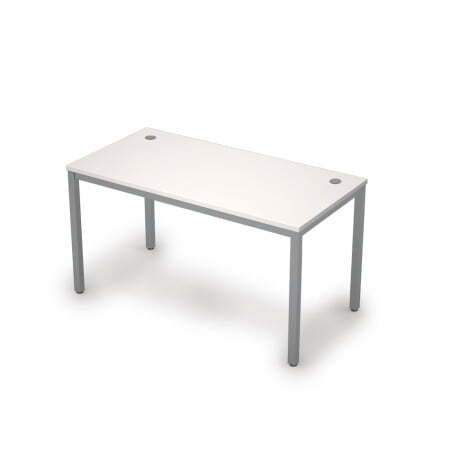 6М.009 Стол рабочий (1400x700x750) (Белый/Алюминий матовый)