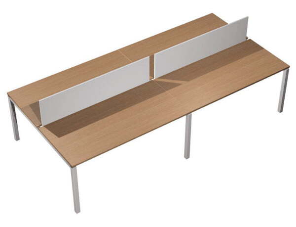 Рабочая станция с настольными экранами ДСП  Profiquadro КВ 0131-2 БВ 2400x1570x750 (Белый премиум / Вишня скандинавскаяСерый)