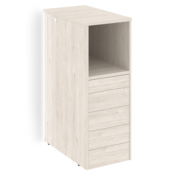 Тумба с подсветкой 5 ящиков TIP-ON, проходная  средняя Onix O.R-TV-5TIP.S 436x767x1185 (Денвер Светлый)