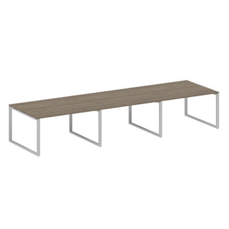 Переговорный стол 3 столешницы Metal System Style БО.ПРГ-3.3 4200x1235x750 (Вяз/Серый металл)