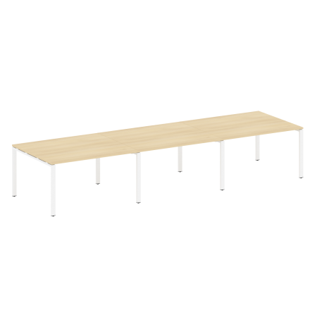 Переговорный стол 3 столешницы Metal System Style БП.ПРГ-3.3 4200x1235x750 (Акация/Белый металл)