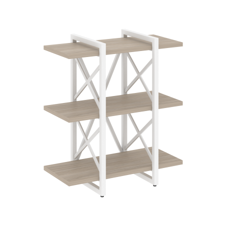 Стеллаж на регулируемых опорах-3 полки VR.L-MST.O-3.4V 800x400x910 (Дуб Аттик/Белый металл)