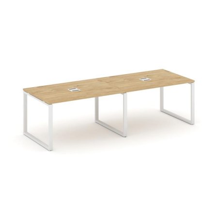 Стол переговорный SN-6O.SPRG-012 (2360х980х750) (Тиквуд Светлый/Металл Белый)