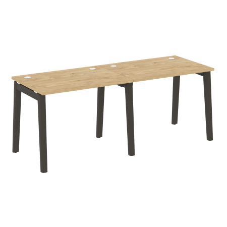 Рабочая станция на деревянных опорах Onix Wood OW.RS-2.1.7 1960x720x750 (Тиквуд Светлый/Дуб Темный)