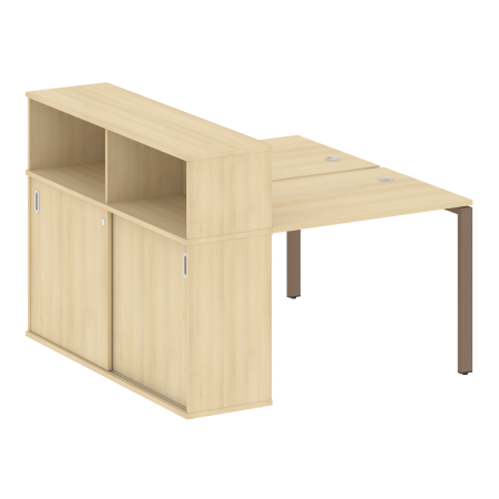 Рабочая станция с опорным шкафом-купе Metal System Style БП.РС-СШК-2.1 1410x1475x1098 (Акация/Мокко металл)