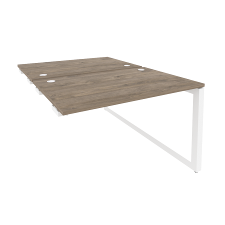 Стол-приставка двойной на О-образном м/к к опорным элем. Onix O.MO-D.SPR-2.8 1180x1635x750 (Тиквуд Темный/Белый Металл)