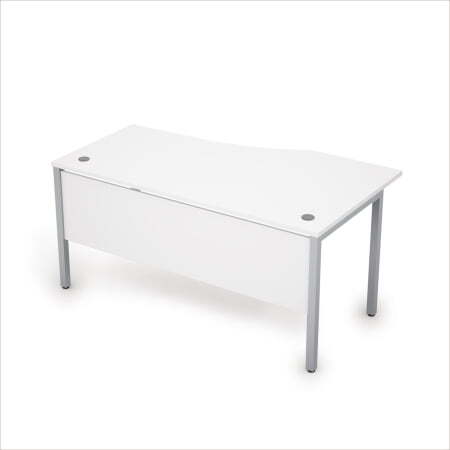 6МД.020  Стол криволинейн.лев. (1600x900x750) (Белый/Алюминий матовый)