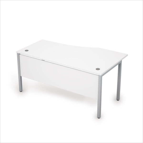 6МД.020  Стол криволинейн.лев. (1600x900x750) (Белый/Алюминий матовый)
