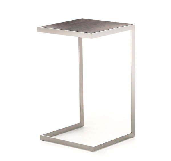 TOWER Стол кофейный темный (Темный дуб/Хром металл)