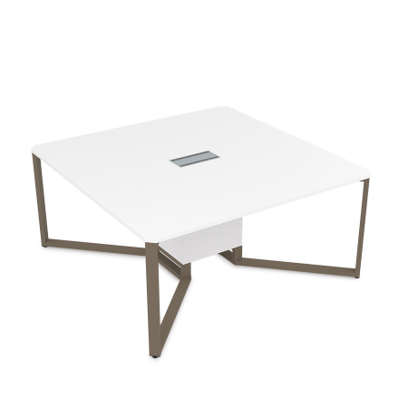16СК.122 Стол-квадрат  (1200x1200x750) (Белый Премиум | Tabaco)