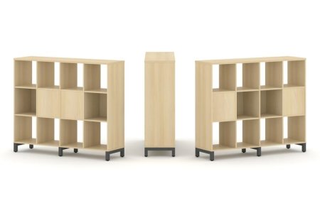 Набор стеллажа 2-х сторонний, 3 яруса SN.NSD-341 (1488х400х1248) (Акация Лорка/Металл Антрацит)