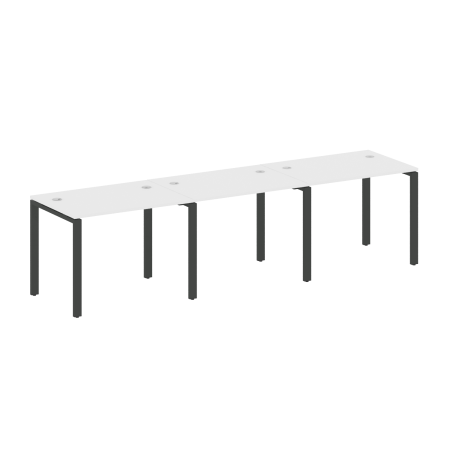 Рабочая станция на 3 раб. места Metal System Style БП.СМ-3.1 3000x720x750 (Белый/Антрацит металл)