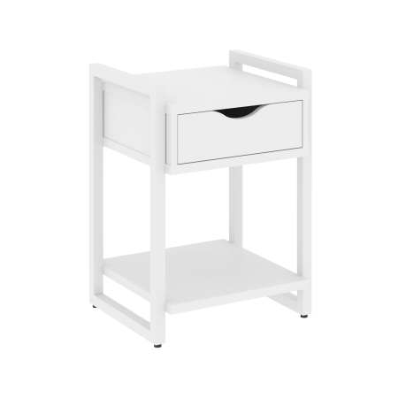 Тумба на регулируемых опорах с ящиком и полкой VR.L-T1.O 500x460x719 (Белый Бриллиант/Белый металл)