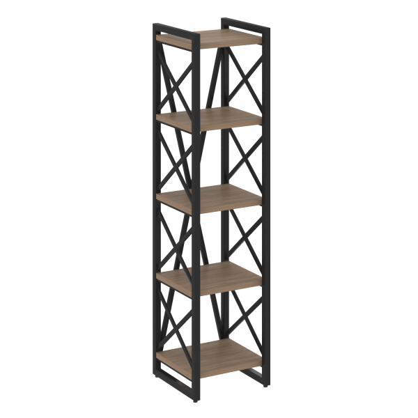 Стеллаж на регулируемых опорах-5 полок VR.L-MST.O-5.4 400x400x1650 (Дуб Аризона/Черный металл)