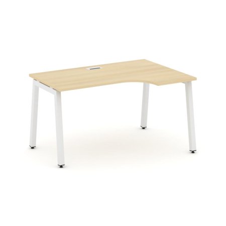 Стол рабочий эргономичный SN-5A.SPA-011(R) (1380х700/980х750) (Акация Лорка/Металл Белый)